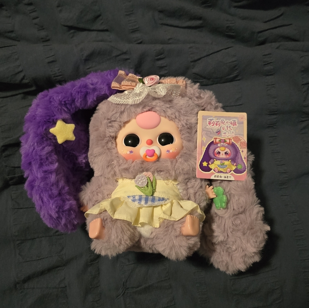 Baby Three Lily Rabbit Town V4 Purple Bunny Hazel w/pacifer